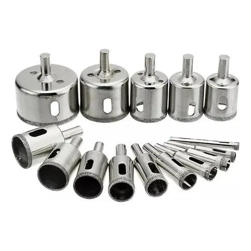 JOGO 15 BROCAS DIAMANTADAS SERRA COPO VIDRO GRANITO CERAMICA - UNI