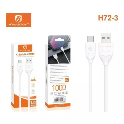 CABO DE DADOS USB TIPO-C H72-3 MAX4.8A 1 MT - UNI