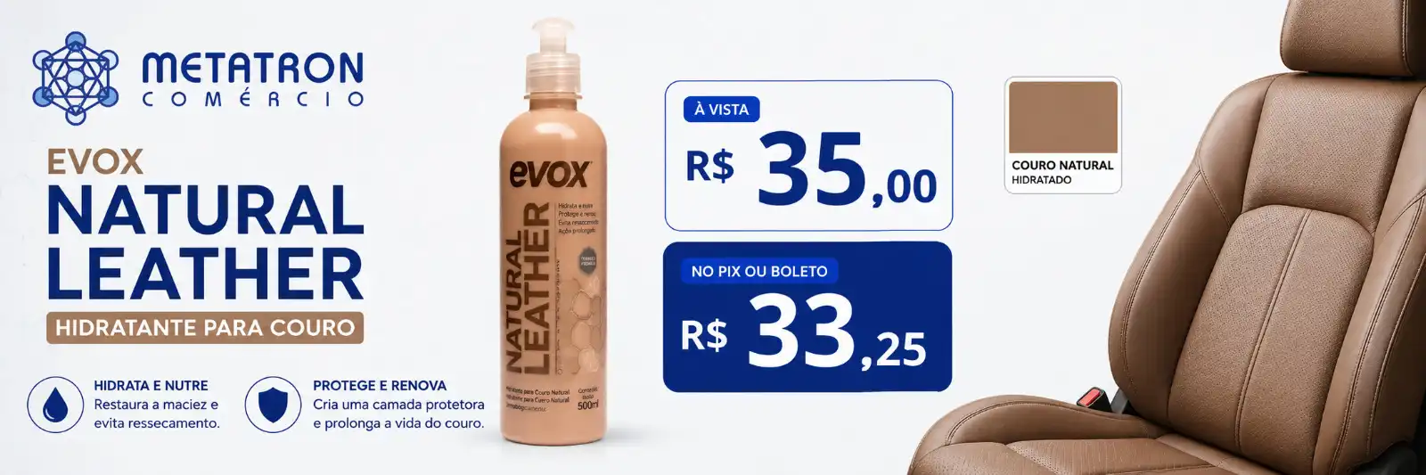 Hidratante Para Couro Natural Leather - Evox