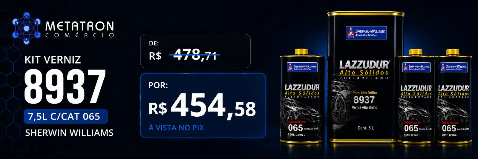 Kit Verniz 8937 C/ 3 Catalisadores - Sherwin Williams